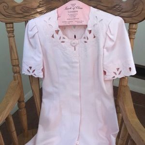 short sleeve dress w/ embroidery  & cut outs.